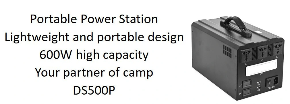 Portable Power Station 600W Solar Generator for Emergency Outdoor Camping Travel Lithium Battery Power Supply