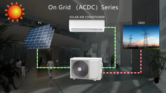 Niedriger Preis 12000BTU 1 Tonne Wand Split Mini Split Solar Hybrid Energiesparende Klimaanlage